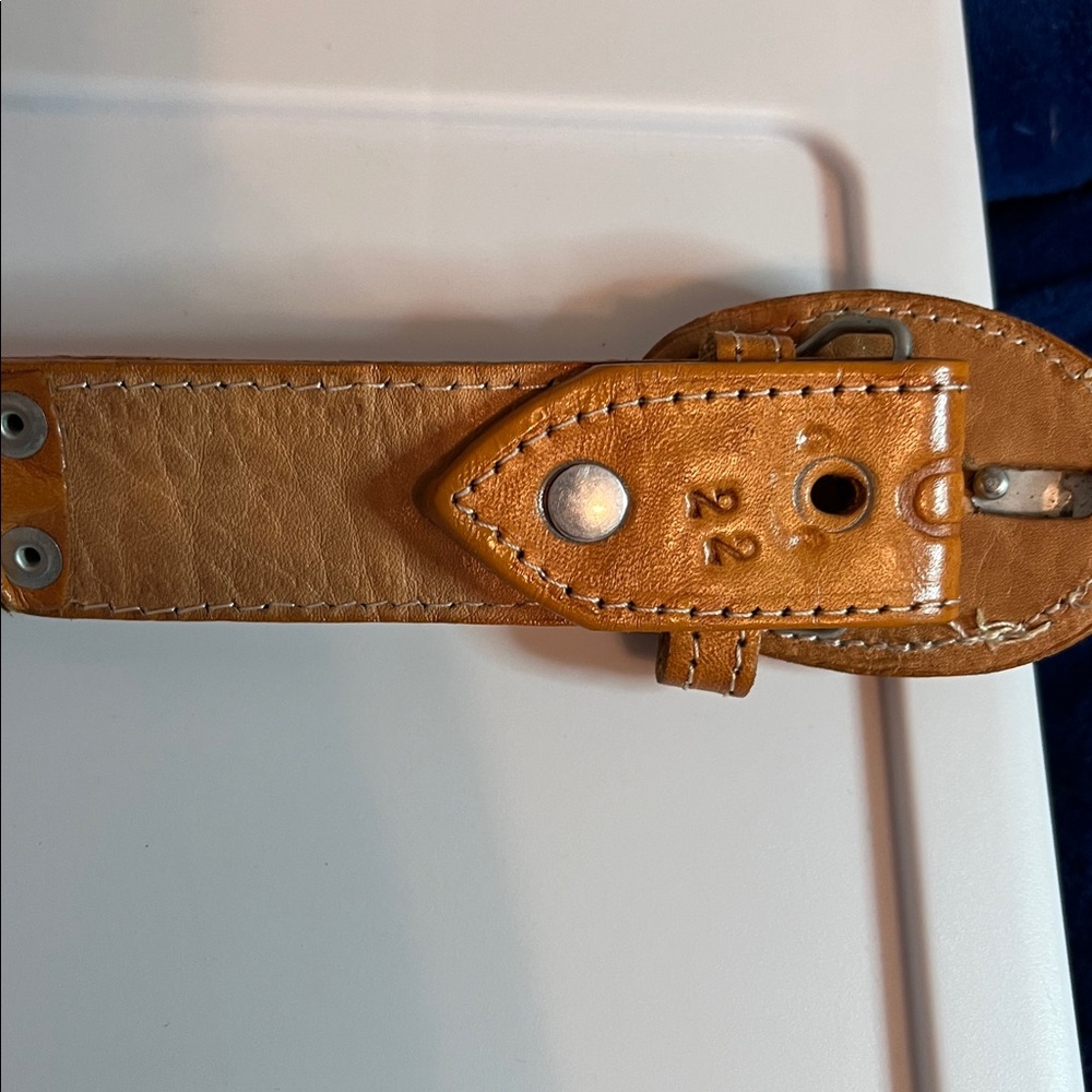 Vintage Leather Woven Rope Horse Head Buckle Belt Size 22 - Picture 2 of 10